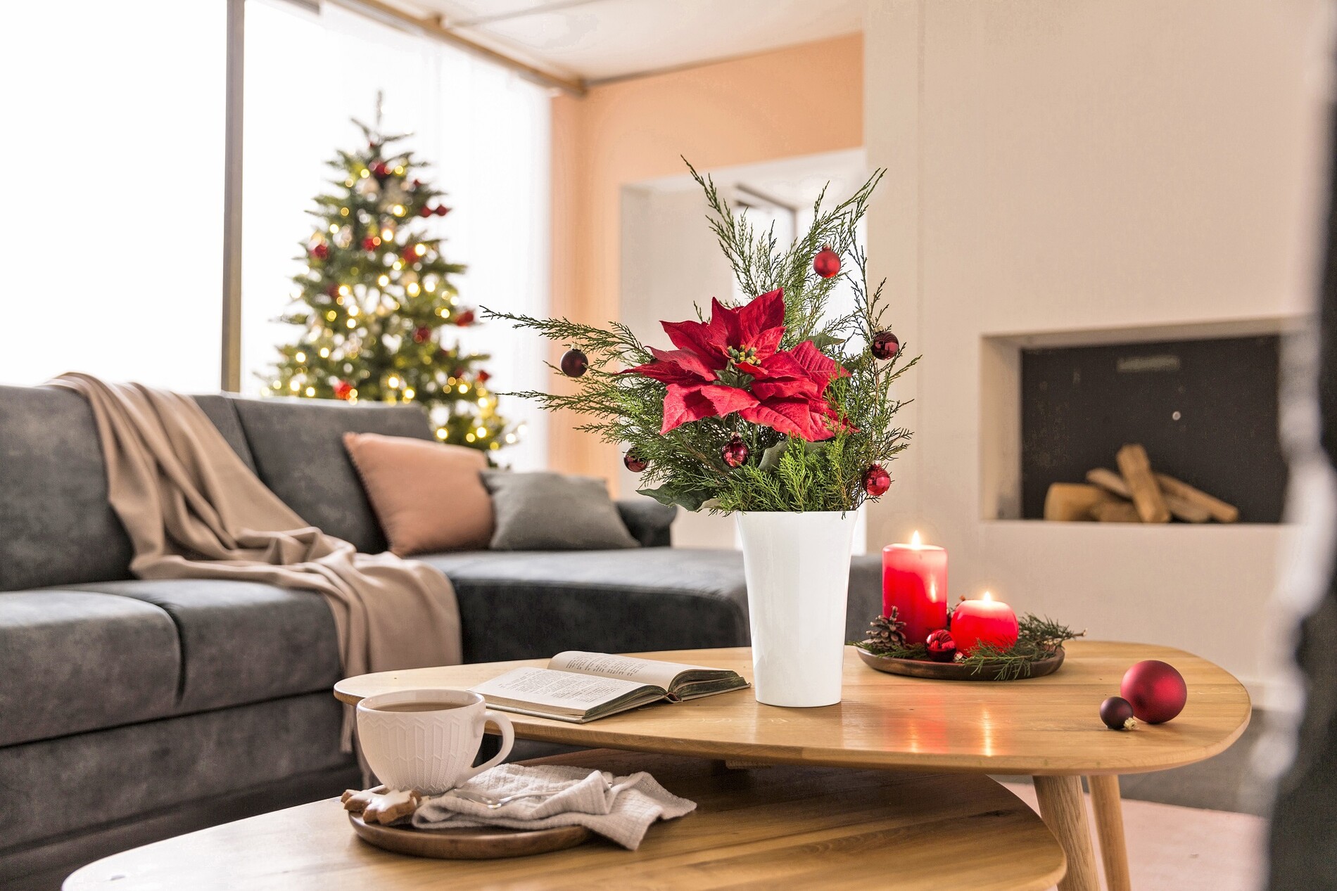 festlich Weihnachtliches wird Ihrem in So Zuhause es Wohnzimmer: